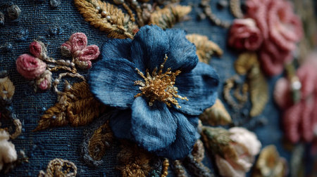 This work presents a close view of 18th century dress fabric showcasing lace and embroidery.の素材