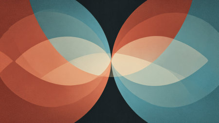 Abstract shapes flow together to create a visual representation of sleep hormone balance, using soft colors and smooth forms for emphasis.の素材