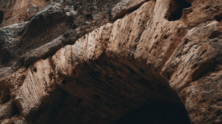 Massive stone archways highlight ancient roman architecture, revealing the strength and craftsmanship of a bygone era in an iconic structure.の素材