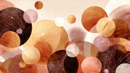 Colorful abstract forms in warm tones fill the background, creating a festive atmosphere suitable for international holiday celebrations and events.の素材