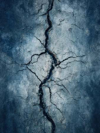 Cracked stone surface illustrates the passage of time with visible wear and subtle contrast, highlighting an aged, rugged appearance.の素材