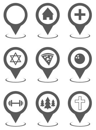 Map pointer set collection.のイラスト素材