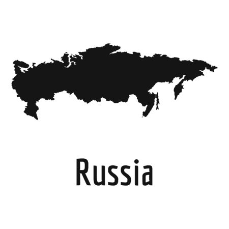 Russia map in black. Simple illustration of Russia map vector isolated on white backgroundのイラスト素材