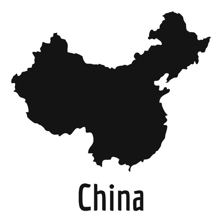 China map in black. Simple illustration of China map vector isolated on white backgroundのイラスト素材
