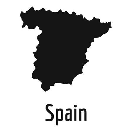 Spain map in black. Simple illustration of Spain map vector isolated on white backgroundのイラスト素材
