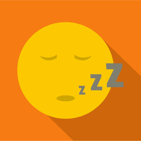 Vector flat illustration of sleep smile icon for any web designのイラスト素材