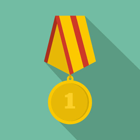 Medal icon. Flat illustration of medal vector icon for any web design.のイラスト素材