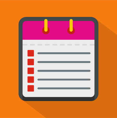 Calendar list icon. Flat illustration of calendar list vector icon for webのイラスト素材
