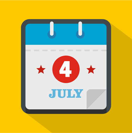 Calendar eleventh november icon; Flat illustration of calendar fourth july vector icon for webのイラスト素材
