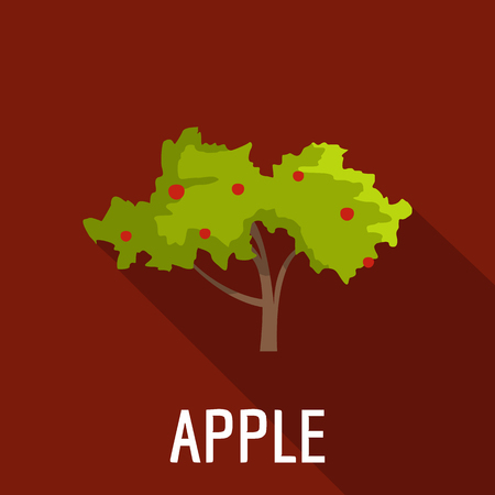 Apple tree icon. Flat illustration of apple tree icon for web.のイラスト素材