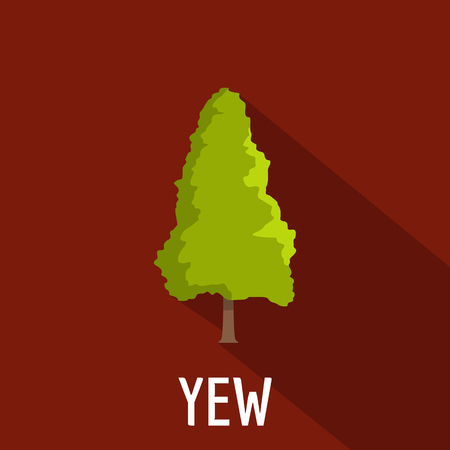 Yew tree icon. Flat illustration of yew tree icon for web.のイラスト素材
