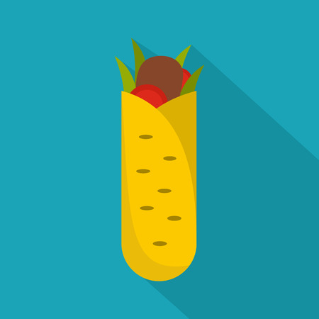 Shawarma icon. Flat illustration of shawarma vector icon for webのイラスト素材