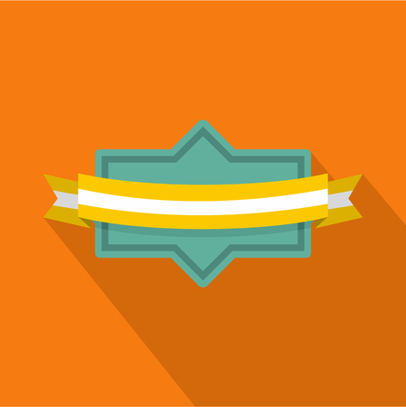 Badge ribbon icon. Flat illustration of badge ribbon vector icon for webのイラスト素材