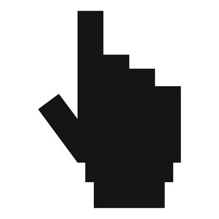 A hand cursor pixel icon. Simple illustration of hand cursor pixel vector icon for webのイラスト素材