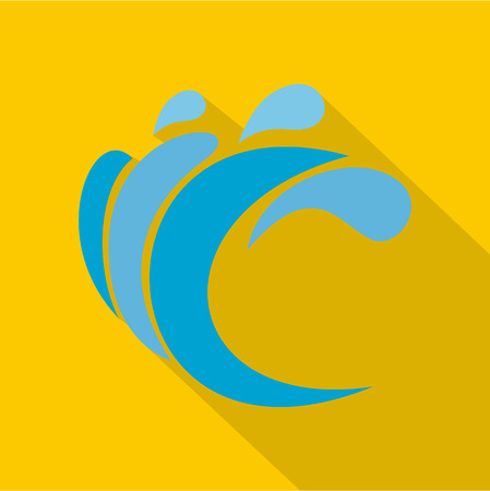 Wave water composition icon. Flat illustration of wave water composition vector icon for webのイラスト素材