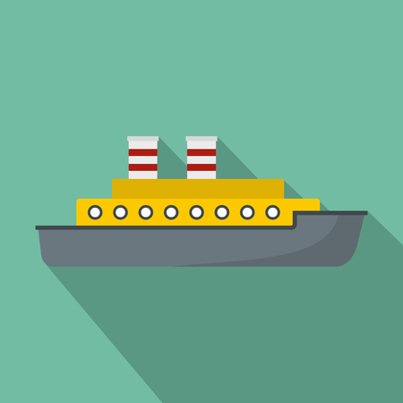 Steamship icon. Flat illustration of steamship vector icon for webのイラスト素材
