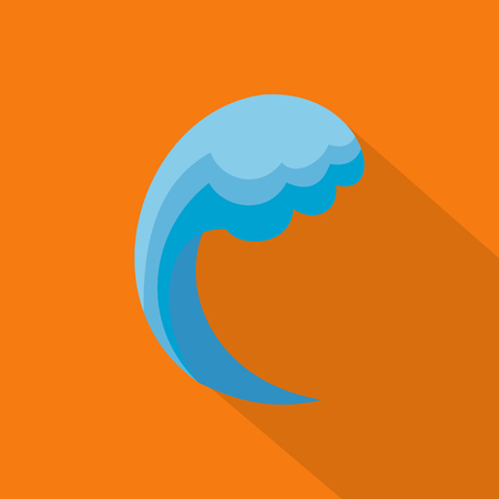 Wave water ocean icon. Flat illustration of wave water ocean vector icon for webのイラスト素材