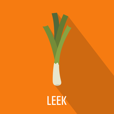 Leek icon. Flat illustration of leek vector icon for webのイラスト素材