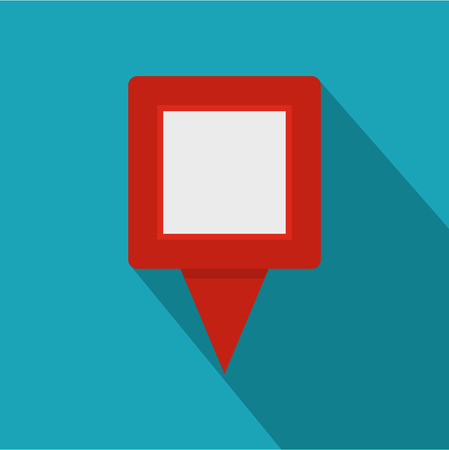 Square pin icon. Flat illustration of square pin vector icon for webのイラスト素材
