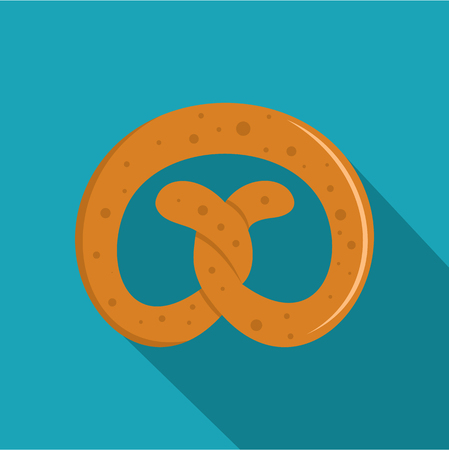Pretzel icon. Flat illustration of pretzel vector icon for webのイラスト素材
