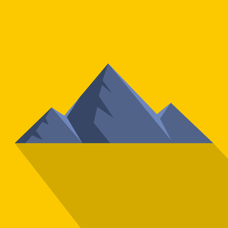 Mountain peak icon. Flat illustration of mountain peak vector icon for webのイラスト素材