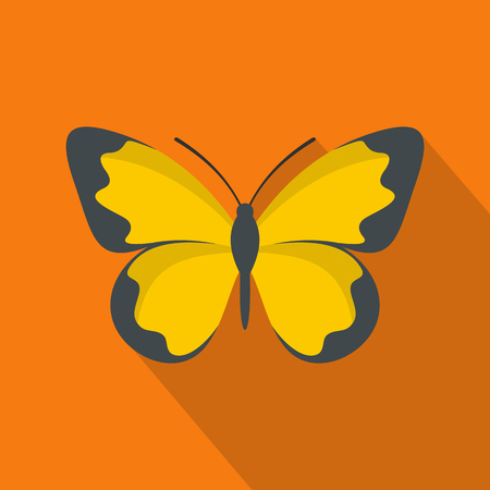 Flying butterfly icon. Flat illustration of flying butterfly vector icon for webのイラスト素材