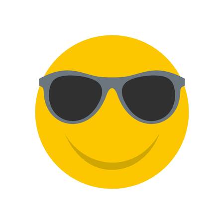 Smile icon. Vector flat illustration of smile icon isolated on white backgroundのイラスト素材