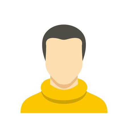 Flat illustration of man avatar vector icon isolated on white backgroundのイラスト素材