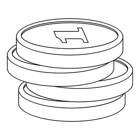 Ruble coin icon. Outline illustration of ruble coin vector icon for web.のイラスト素材