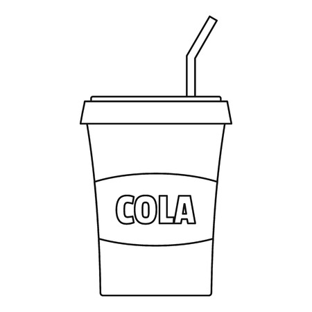 Cola icon. Outline illustration of cola vector icon for web.のイラスト素材