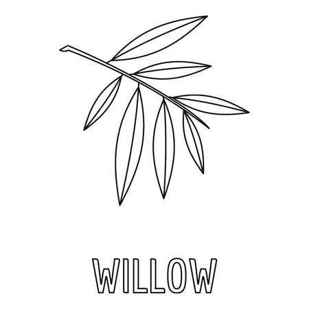 Willow branch icon. Outline illustration of willow branch vector icon for web.のイラスト素材