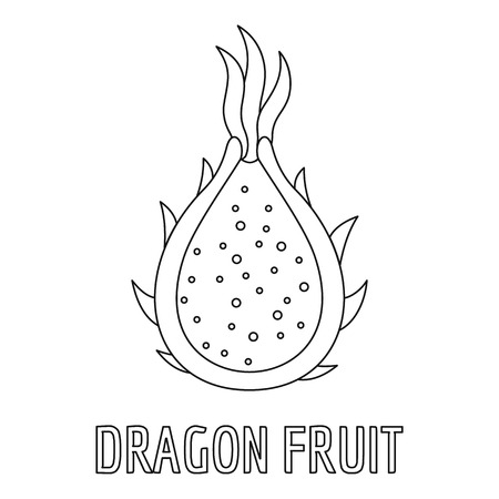 Dragon fruit icon. Outline illustration of dragon fruit vector icon for web.のイラスト素材