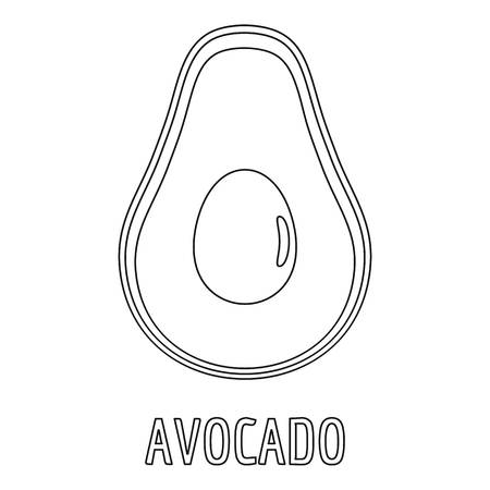 Avocado icon. Outline illustration of avocado vector icon for web.のイラスト素材