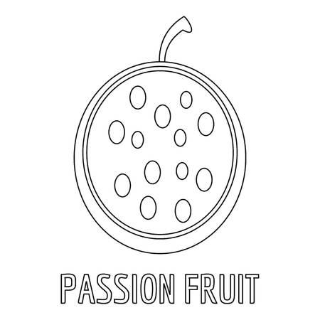 Passion fruit icon. Outline illustration of passion fruit vector icon for web.のイラスト素材