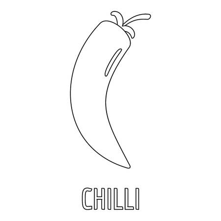 Chilli pepper icon. Outline illustration of chilli pepper vector icon for webのイラスト素材