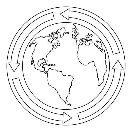 Earth icon. Outline illustration of earth vector icon for web.のイラスト素材