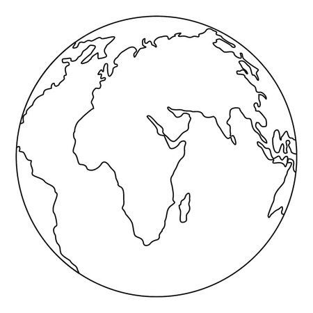 Round planet icon. Outline illustration of round planet vector icon for webのイラスト素材