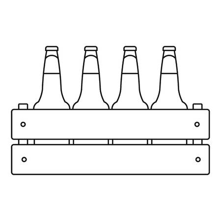 Beer crate icon. Outline illustration of beer crate vector icon for webのイラスト素材