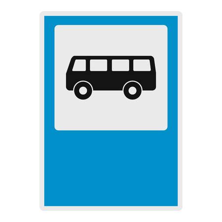 Bus stop icon. Flat illustration of bus stop vector icon for web.のイラスト素材