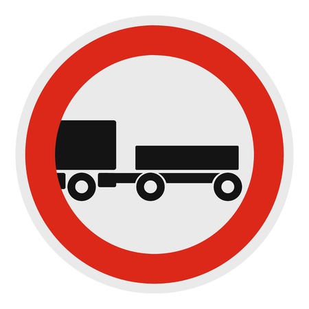 Trailer is forbidden icon. Flat illustration of trailer is forbidden vector icon for web.のイラスト素材