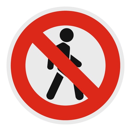 No pedestrian icon. Flat illustration of no pedestrian vector icon for web.のイラスト素材