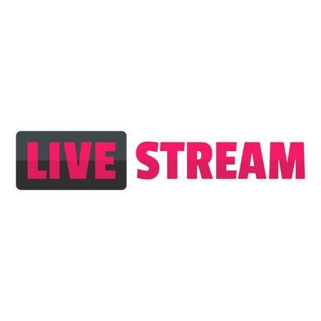 Live stream icon. Flat illustration of live stream vector icon for web.のイラスト素材