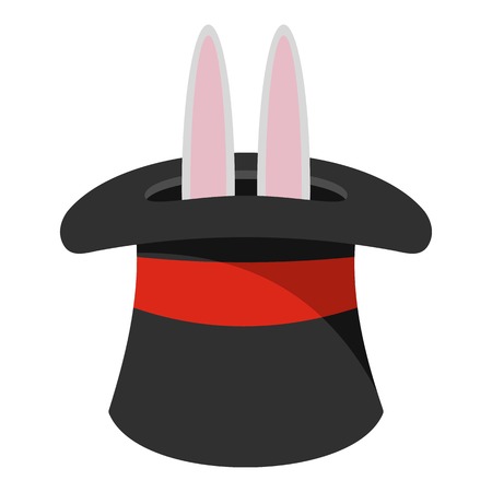 Hat with a rabbit ear icon. Cartoon illustration of hat with a rabbit ear vector icon for web.のイラスト素材