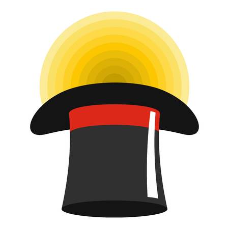 Hat with glow icon. Cartoon illustration of hat with glow vector icon for web.のイラスト素材