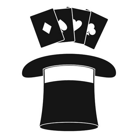 Hat with card icon. Simple illustration of hat with card vector icon for web.のイラスト素材