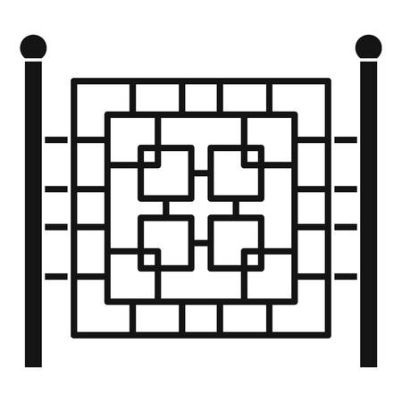 Fence with metal square icon. Simple illustration of fence with metal square vector icon for web.のイラスト素材