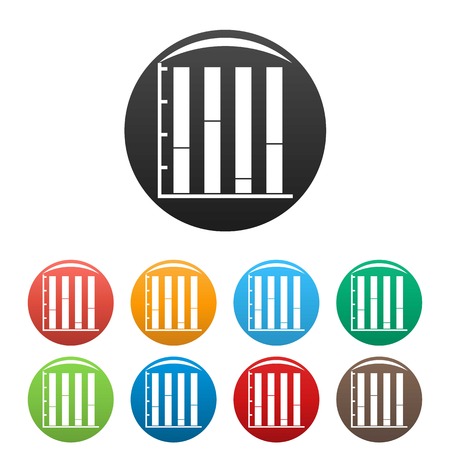 New chart icons set in simple style many color circle isolated on white background.のイラスト素材
