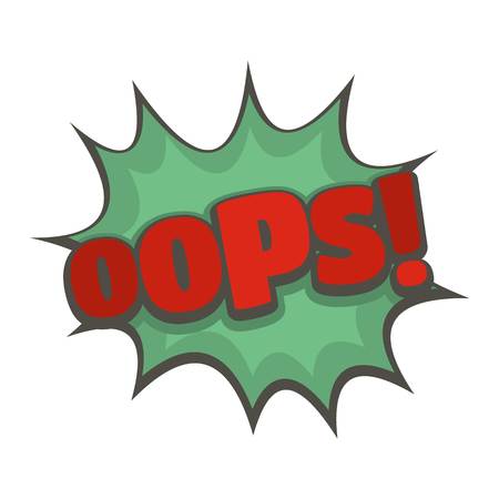 Comic boom oops icon. Flat illustration of comic boom oops vector icon isolated on white backgroundのイラスト素材