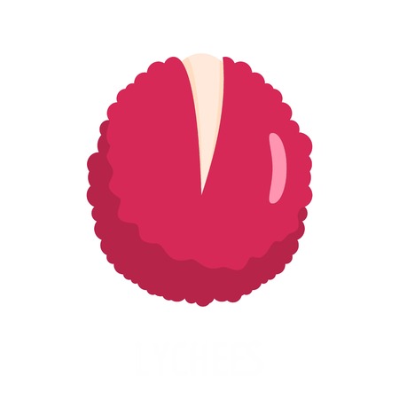 Flat illustration of lychees vector icon isolated on white background.のイラスト素材