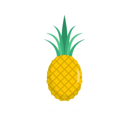 Flat illustration of pineapple vector icon isolated on white background.のイラスト素材